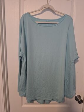 Lane Bryant Light Blue Long Sleeve Knit Top